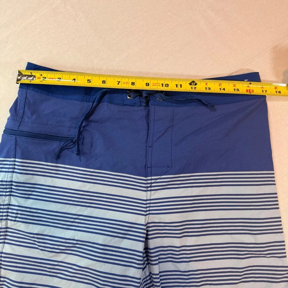 Patagonia Mens Board Shorts Swim Trunks 33 Blue Colorblock Logo Retro Surf Beach